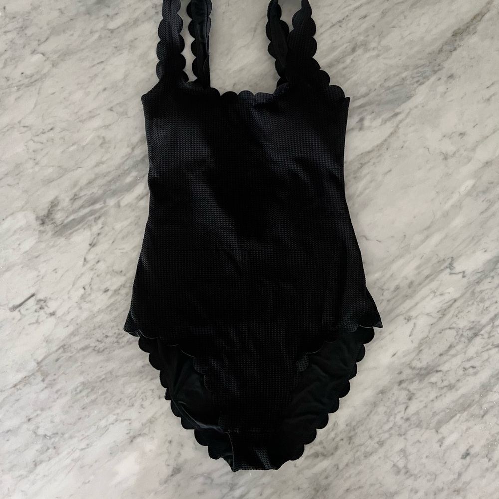 Aerie Waffle Scolloped One Piece Swimsuit Small Long